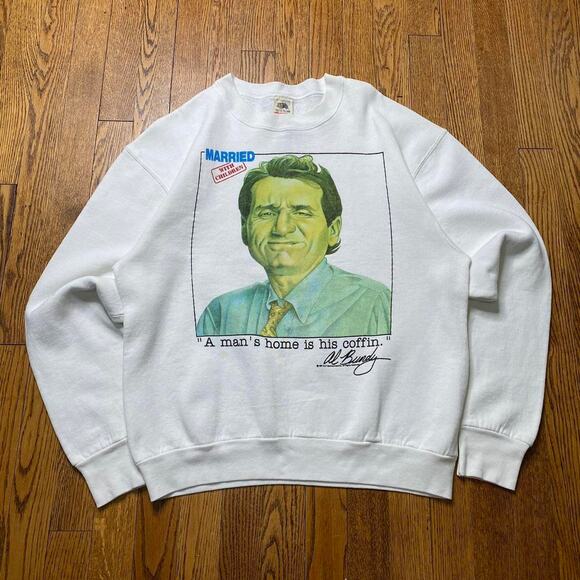 Vintage 80s Married With Children Al Bundy 1987 TV Promo Crewneck Sweatshirt - Picture 1 of 7